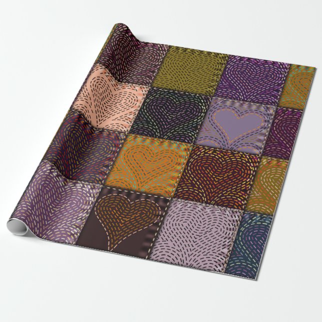 Seamless background pattern. The Patchwork with em Wrapping Paper (Unrolled)