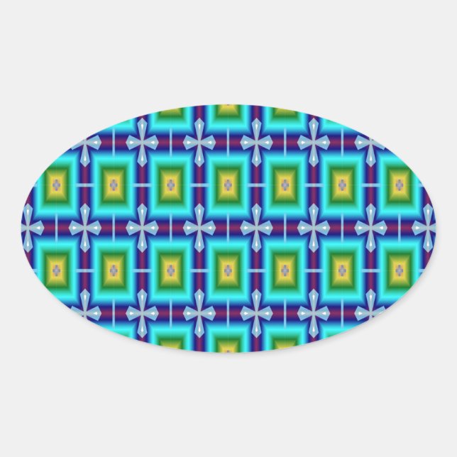 Seamless Background wallpaper Pattern Oval Sticker (Front)