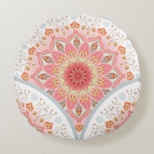 Seamless background with a round ornament. Orienta Cushion