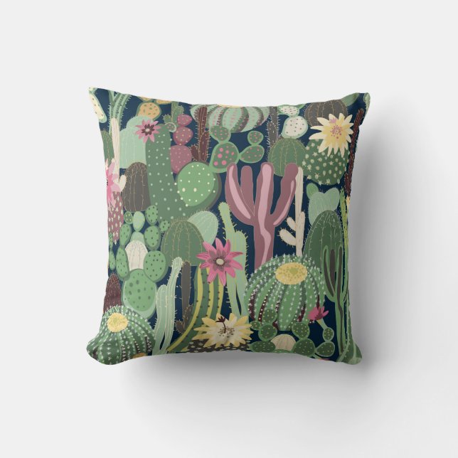 seamless background with cactus cushion (Front)