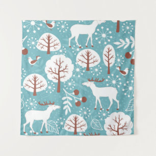 Seamless background with deer for winter and chris tapestry