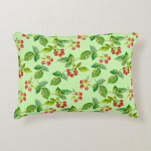 Seamless background with healthy berry - raspberry decorative cushion