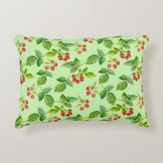 Seamless background with healthy berry - raspberry decorative cushion