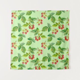 Seamless background with healthy berry - raspberry tapestry