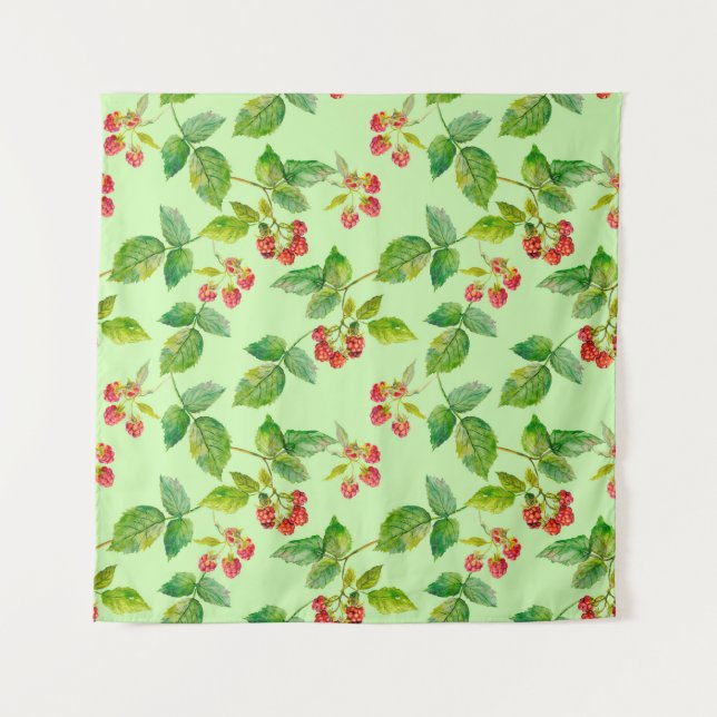 Seamless background with healthy berry - raspberry tapestry (Front)