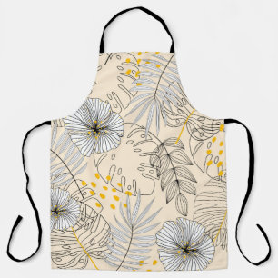 Seamless background with plants,leaves and flowers apron