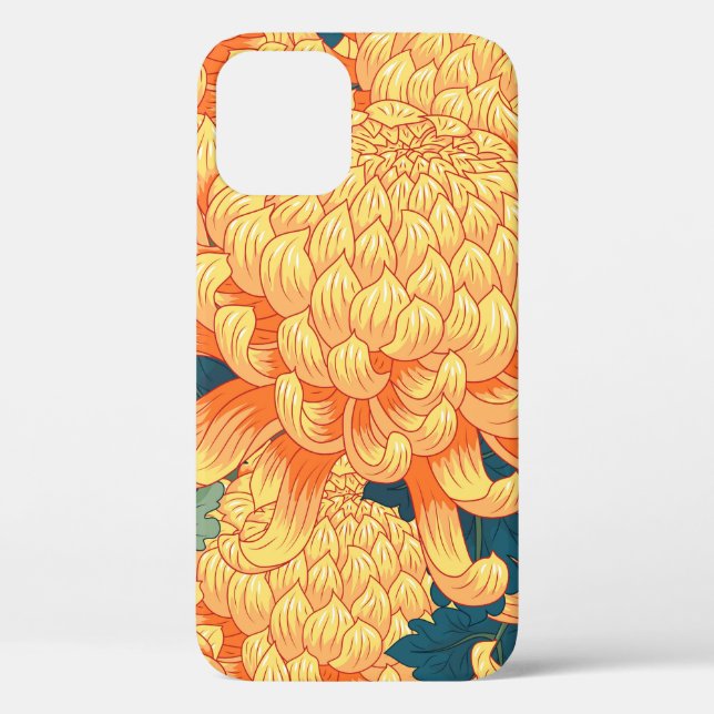 Seamless background with yellow flowers Japanese c Case-Mate iPhone Case (Back)