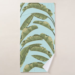 Seamless banana leaves. Vintage tropical pattern b Bath Towel
