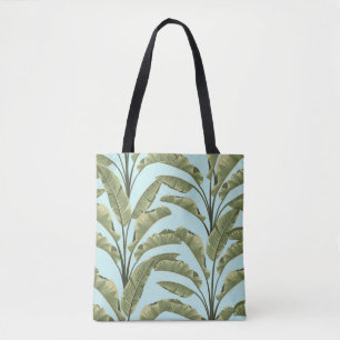 Seamless banana leaves. Vintage tropical pattern b Tote Bag