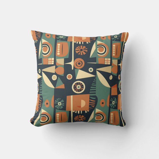 Seamless Bauhaus pattern, Vector background in sha Cushion (Front)