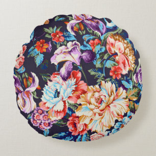 Seamless beautiful abstract colourful watercolor d round cushion