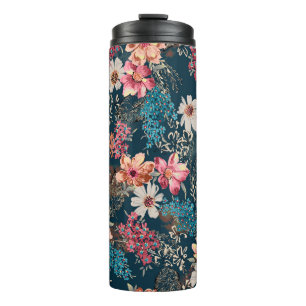 Seamless beautiful abstract watercolor colourful f thermal tumbler