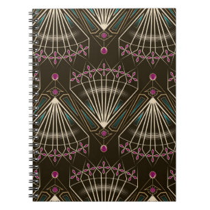 Seamless beautiful antique art deco pattern orname notebook