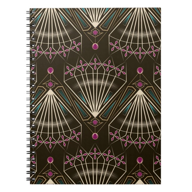 Seamless beautiful antique art deco pattern orname notebook (Front)