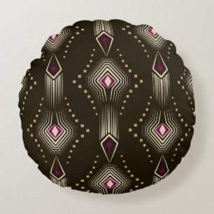 Seamless beautiful antique art deco pattern orname round cushion