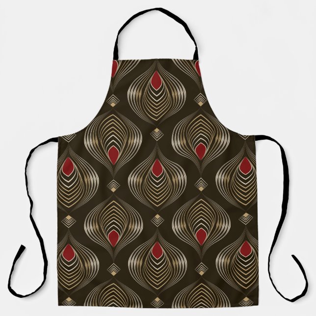 Seamless beautiful antique bronze pattern vintage  apron (Front)