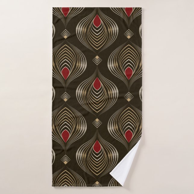 Seamless beautiful antique bronze pattern vintage bath towel (Bath Towel)