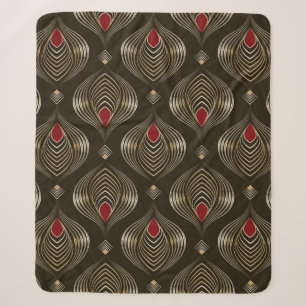 Seamless beautiful antique bronze pattern vintage sherpa blanket