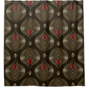 Seamless beautiful antique bronze pattern vintage shower curtain