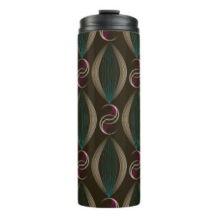 Seamless beautiful art deco pattern ornament. Geom Thermal Tumbler