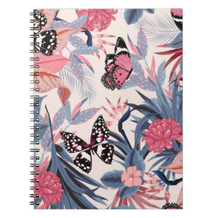 seamless beautiful artistic bright tropical patter notebook