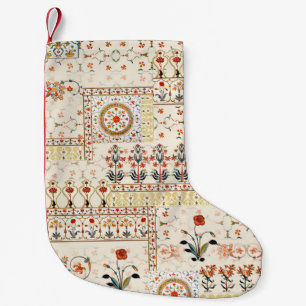 Seamless beautiful mughal floral with ethnic paisl small christmas stocking