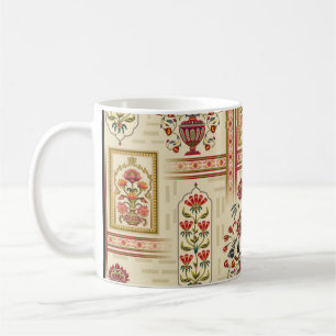 Seamless beautiful mughal flower motif with patter coffee mug