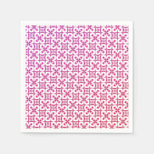 Seamless beautiful pink floral print party napkin
