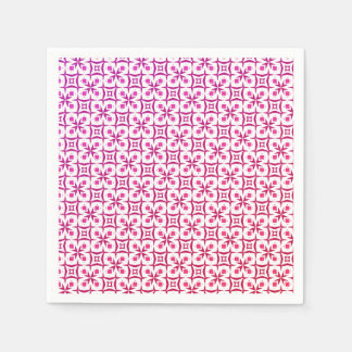 Seamless beautiful pink floral print party napkin