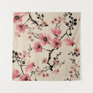 Seamless beautiful print of watercolor flowers. St Tapestry