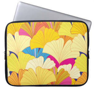 Seamless beautiful Vintage pattern of yellow gingk Laptop Sleeve