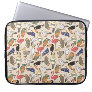 seamless bird pattern laptop sleeve