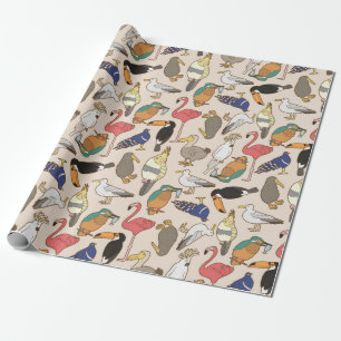 seamless bird pattern wrapping paper