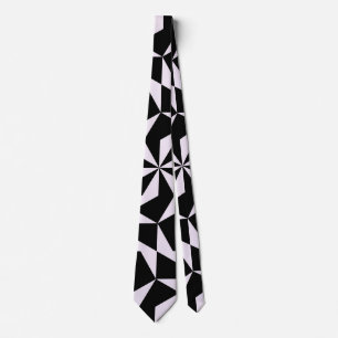 Seamless Black and Pink Abstract Geometric Hexagon Tie