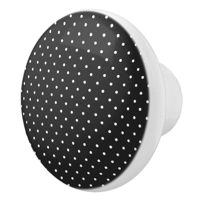 Seamless black and white polka dot pattern  ceramic knob (Right)