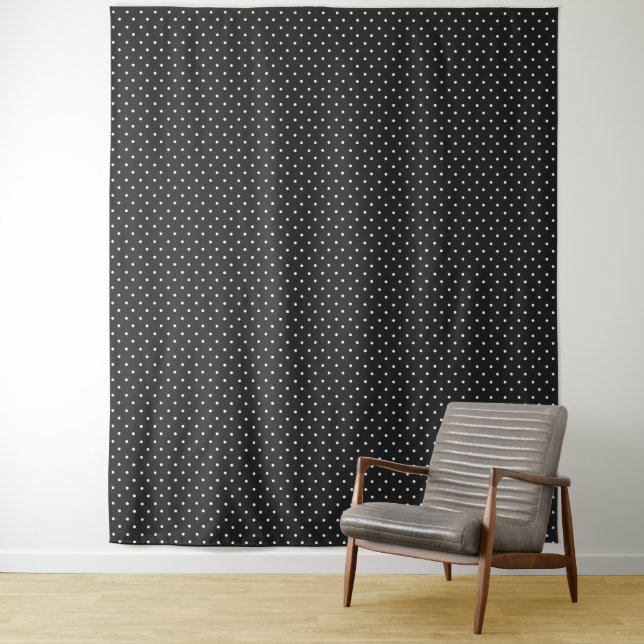 Seamless black and white polka dot pattern  tapestry (In Situ)
