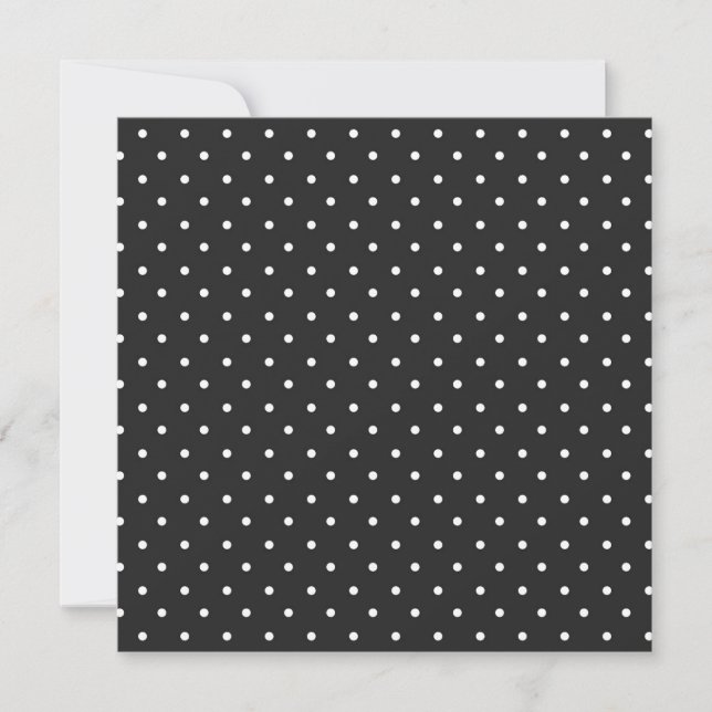 Seamless black and white polka dot pattern  thank you card (Front)