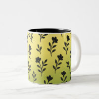 Seamless Black Floral Motifs Pattern