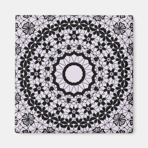 Seamless black lace lacy retro ornamental romantic magnet
