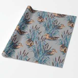seamless black tree with colourful flower pattern wrapping paper