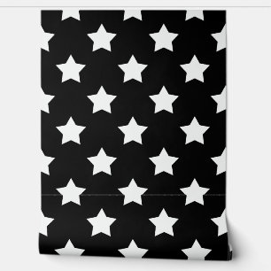 Seamless Black White Stars Background Wallpaper