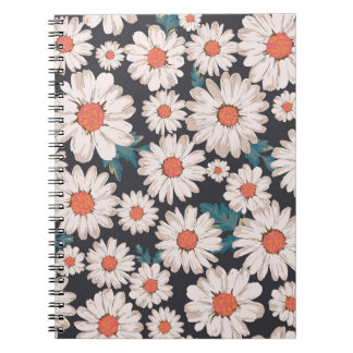 Seamless Blossom Daisy Flower Pattern Notebook