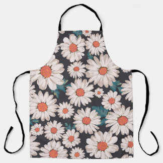 seamless blossom flower, daisy print pattern backg apron