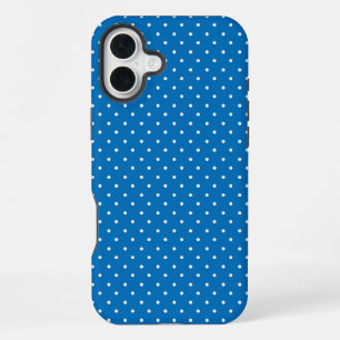 Seamless blue background polka dot pattern iPhone 16 plus case
