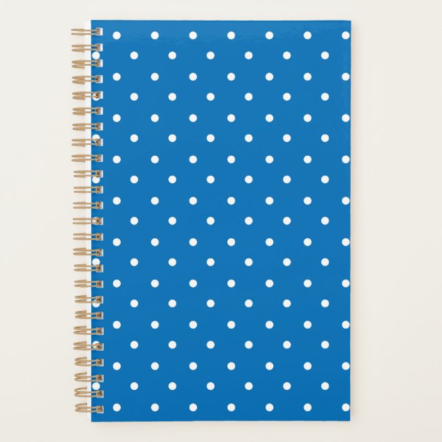 Seamless blue background polka dot pattern  planner (Front)