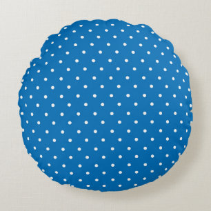 Seamless blue background polka dot pattern  round cushion