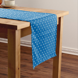 Seamless blue background polka dot pattern short table runner