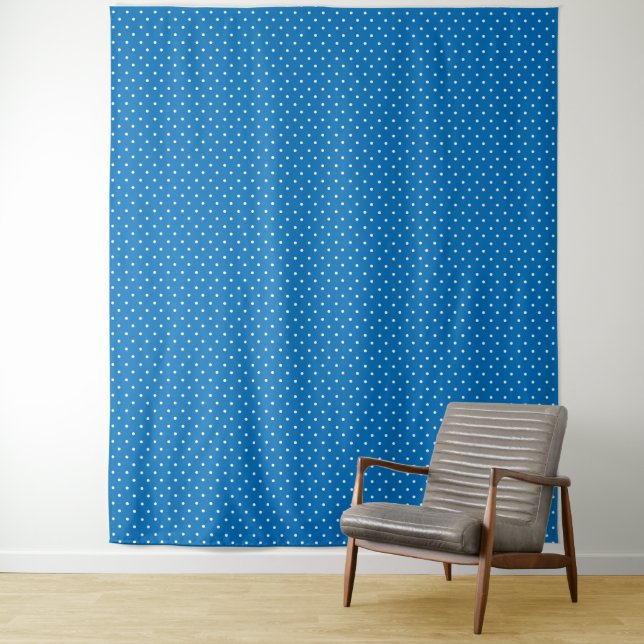 Seamless blue background polka dot pattern  tapestry (In Situ)