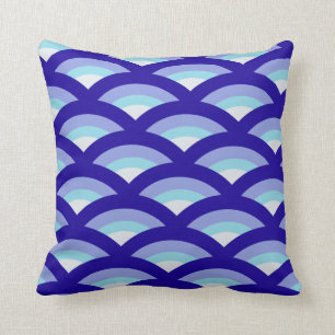 Seamless Blue Circle Pattern Cushion