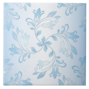 Seamless Blue Floral Ceramic Tile